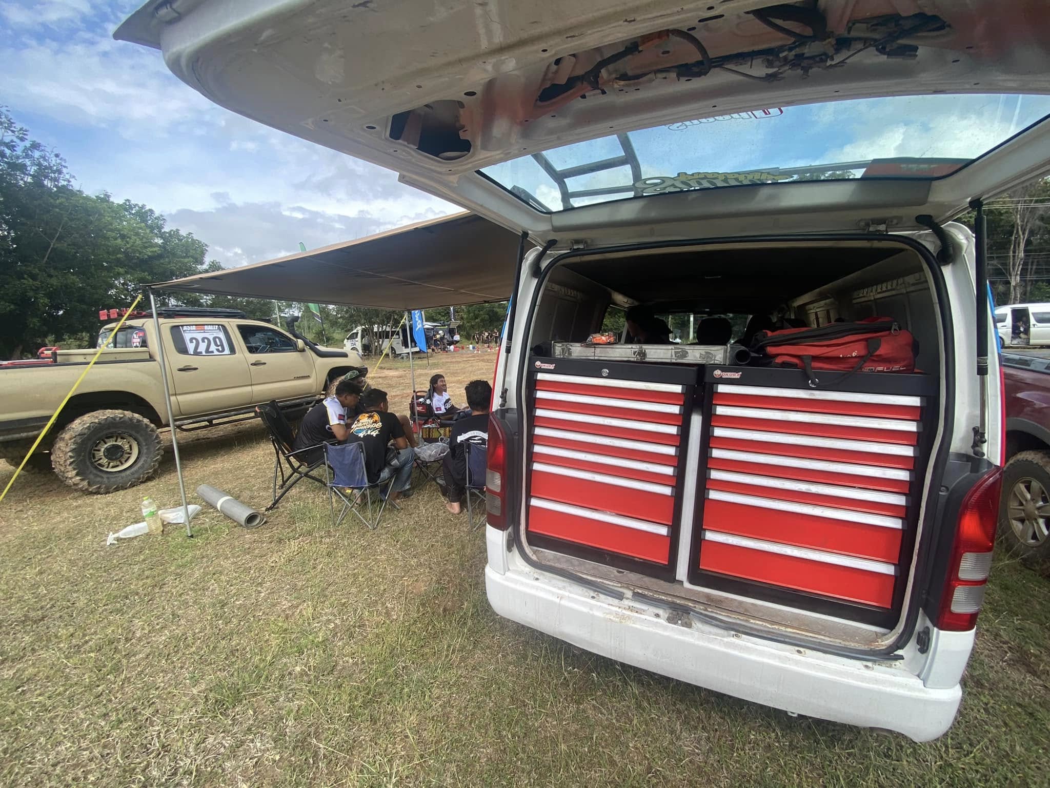 Organized tool storage in service van