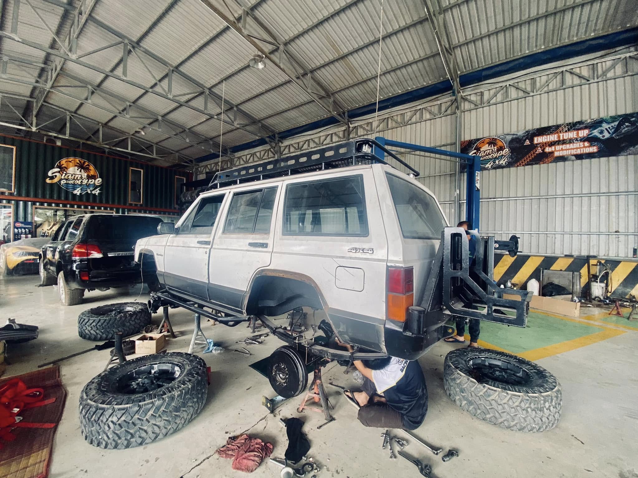 Rear 3/4 view in workshop